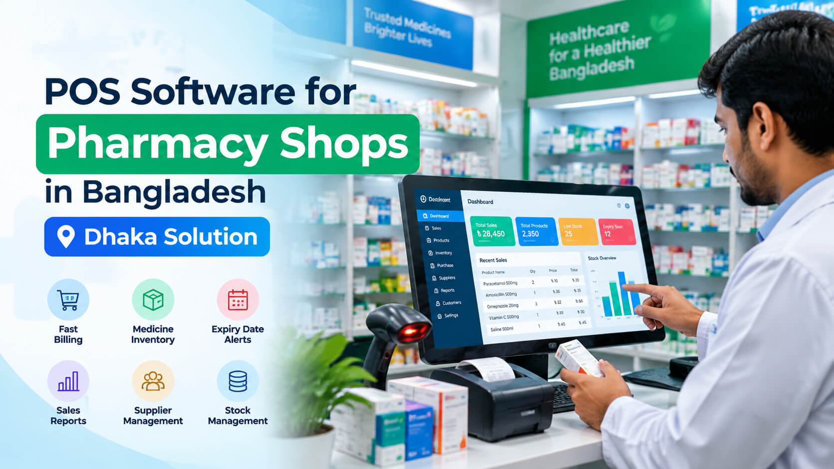 POS Software for Pharmacy Shops in Bangladesh | Dhaka Solution